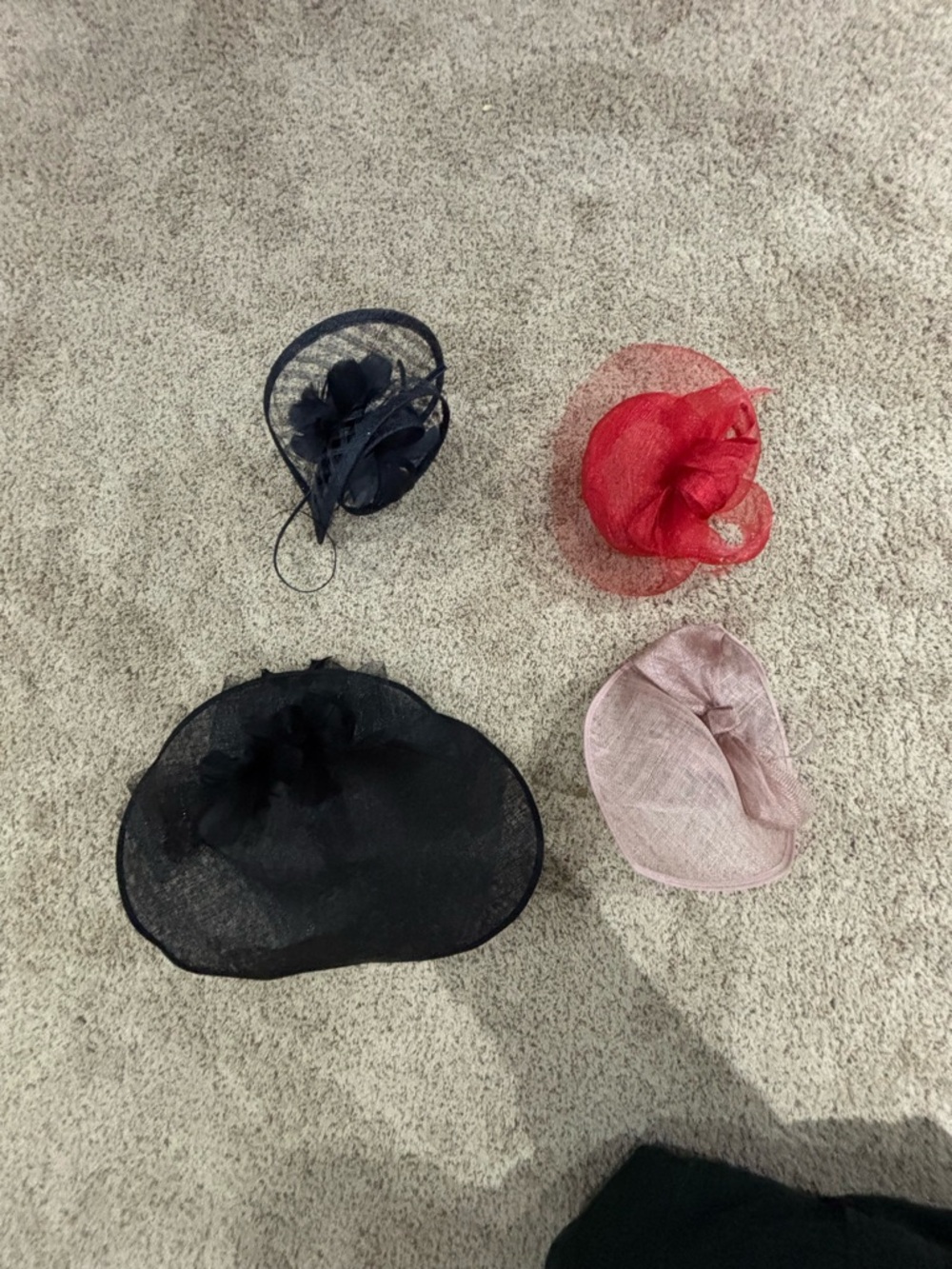Women’s Decorative Fascinator Hat Collection - Black, Navy, Red, Pink